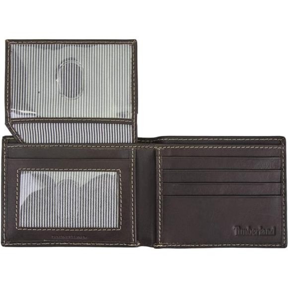Men's Leather Wallet with Attached Flip Pocket - Picture 4 of 6
